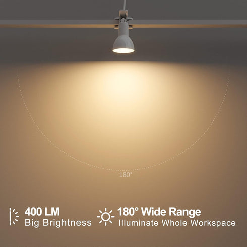 LED Clip on Light Book Reading 5W Super Bright 330 Rotation Clip on Lamp for Bed/Desk Lamp with Clamp White by deeloop