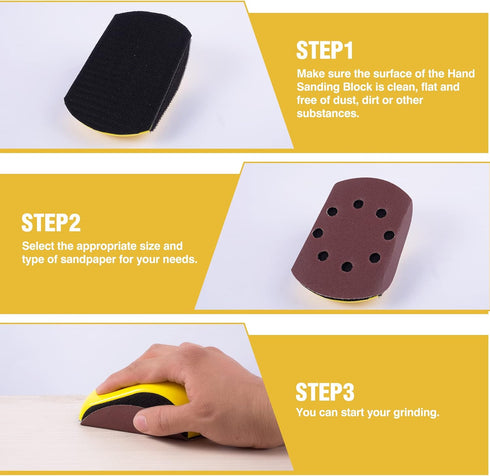 Sanding Block Hand Sander 5 Inch Hook and Loop for Automotive, Woodworking, Furniture Making, and DIY Crafts