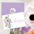 50 Pack JarThenaAMCS Purple Floral Thank You Cards Pink Purple Flower Greeting Cards With Envelopes Stickers Watercolor