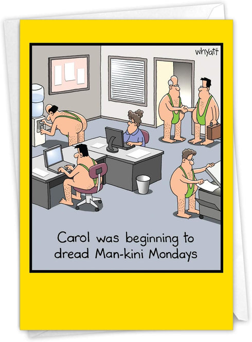 NobleWorks Hilarious Birthday Greeting Card, 5 x 7 Inch Envelope, Bday Man-Kini