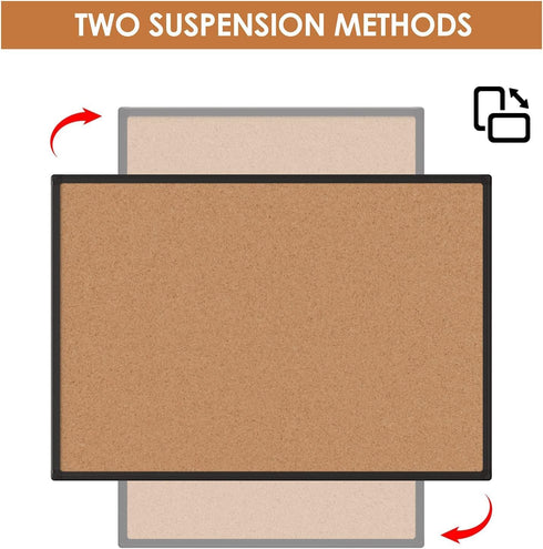 Board2by Cork Board Bulletin Board 24 x 36, Black Aluminium Framed, Large Wall Mounted Notice Pin Board