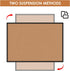 Board2by Cork Board Bulletin Board 24 x 18, Black Aluminium Framed, Large Wall Mounted Notice Pin Board with 16 Push
