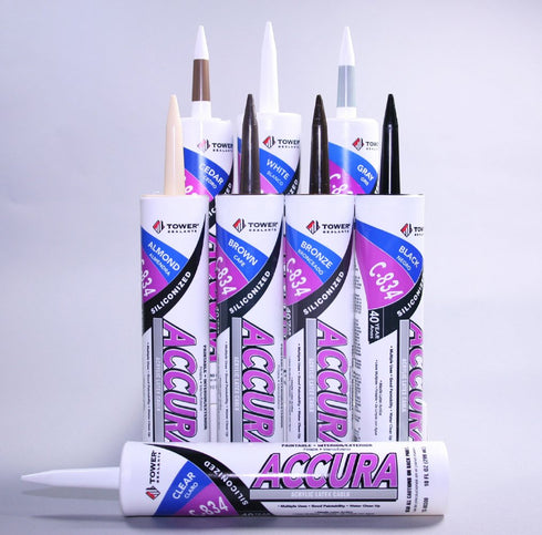 Accura Siliconized Acrylic Latex Caulk, 10.0 fl oz, Brown