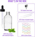 AuroTrends 4 oz Dropper Bottles, 24 Pack Transparent Glass Tincture Bottles with Dropper, Funnel & Stickers