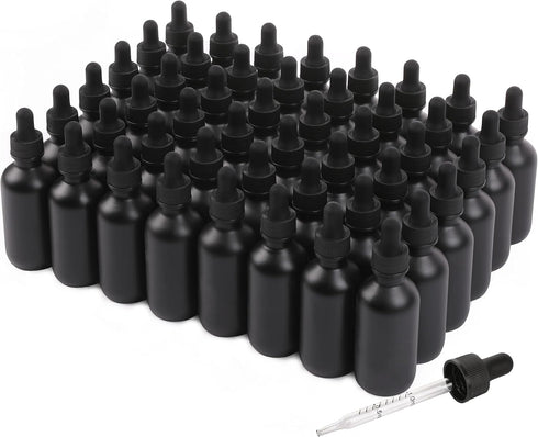 2oz Glass Dropper Bottle, Leak-Proof Tincture Bottles with Precise Scales for Mixed Liquids, 48 Pack