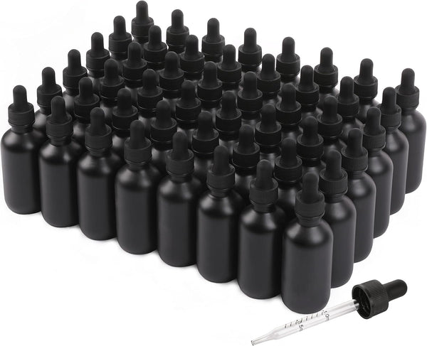 2oz Glass Dropper Bottle, Leak-Proof Tincture Bottles with Precise Scales for Mixed Liquids, 48 Pack