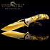 Pocket Knife for Men, Folding Knife With Clip & 3D TITANIUM PLATED WOLF Relief, Embossed Edc Knife For Men Outdoor Survival Camping Hiking hunting (Gold) by Vividstill