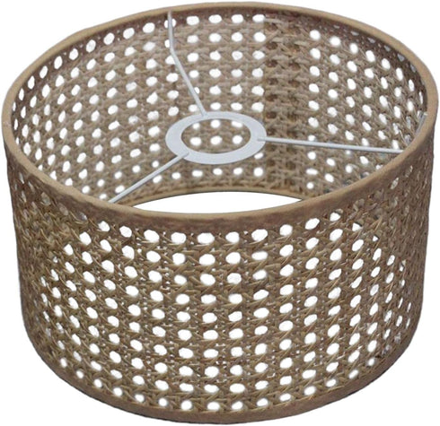 Ioensy 16cmx12cm Rattan Lampshade, Drum Lampshade for Table Lamp, Floor Lamp, Droplight, Pendant Light Cover for Home