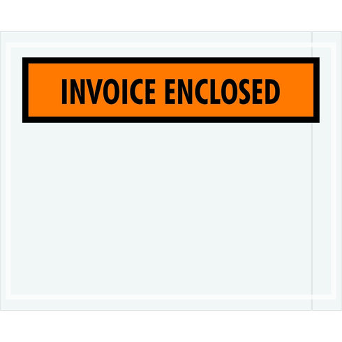 Tape Logic TLPL13 "Invoice Enclosed" Envelopes, 4 1/2" x 5 1/2", Orange (Pack of 1000)