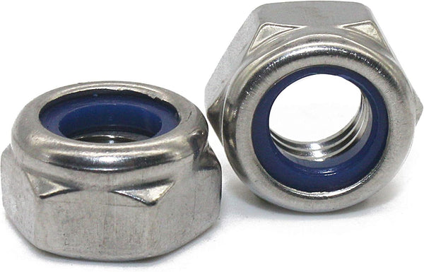 Fullerkreg 10-32 Nylon Insert Hex Lock Nuts, 18-8 Stainless Steel, Quantity 100