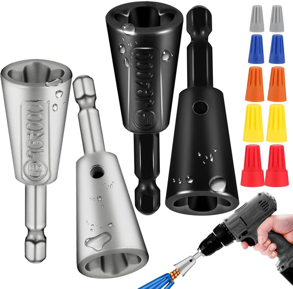 Jheoyrt 4 Pcs Multifunctional Wire Twister Tool for Drill, Lightweight Wire Nut Twister