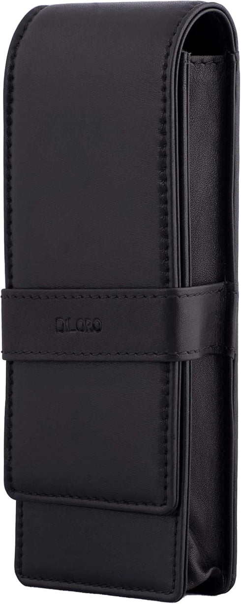 Leather Triple Pen Case Pencil Pouch Holder for Three Fountain Ballpoint Rollerball Pens and Pencils