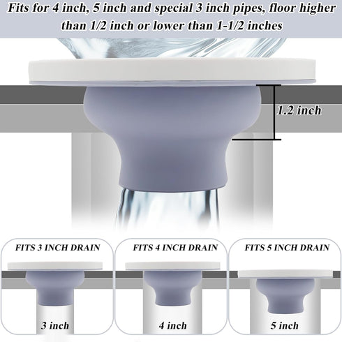 Universal Toilet Flange Repair Kit, Fits 4 Inch, 5 Inch or Special 3 Inch Drain Pipe, Perfect Seal No More Leaks