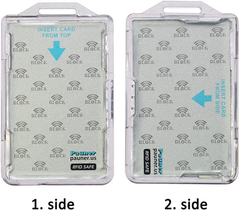 RFID Blocking ID Badge Holder for 2 Cards, Safe CAC Card Protector for TWIC, PIV Credentials, HSPD 12, Smart Card