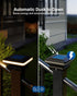 2W, 120 2CCT: 2700K, 4000K, 2 50%, 100% 2 Pack Sunco Solar Post Lights, Outdoor Dusk to Dawn Black Square Solar Powered