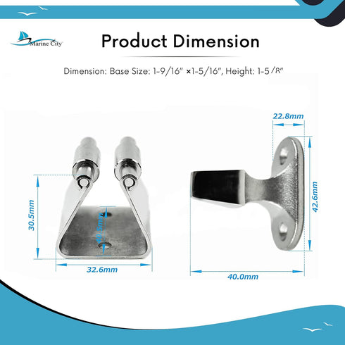 MARINE CITY Door Stopper Catch and Holder, Heavy-Duty Stainless Steel, Rust-Resistant for Boats and RVs