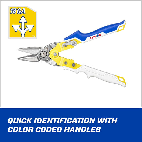 LENOX TOOLS Pliers, Straight Aviation Snips with Durable Grip (LXHT14340)