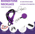 HUSUM 4 Sets Rhinestone Lanyard, Sparkling ID Card Holder, Crystal Retractable Badge Reel for Women, 4 Colors