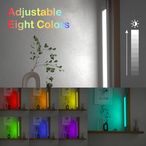 8 LEPOTEC RGB Under Cabinet Lighting,Motion Sensor Light Indoor with Adjustable Colors and Brightness,LED RGB Lights