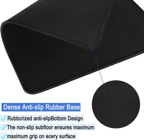 Mouse Pad, Upgraded 30% Larger with Durable Stitched Edges, Waterproof Nonslip Natural Rubber Base for Gaming, 11.8 x