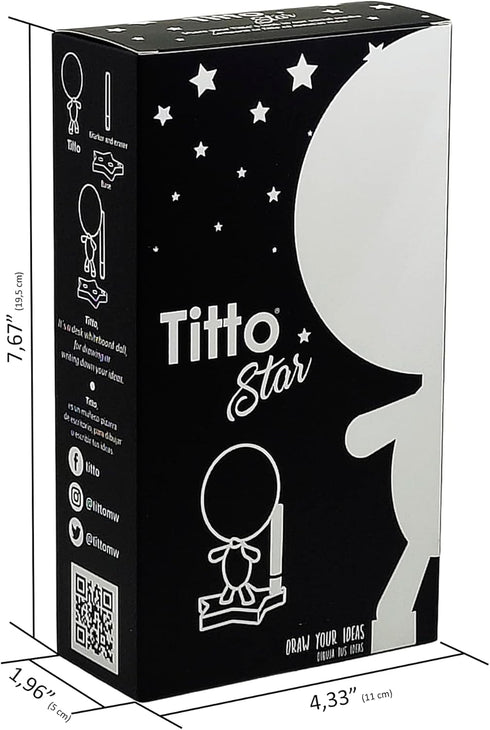 Office Gifts - Dry Erase Board, Ceramic Whiteboard Doll - TITTO Star for Home & Office Decor Design