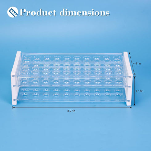 Omawrf 50 13mm Plastic Test Tube Rack, Holes Lab Rack Holder for Tubes, Detachable, Transparent
