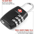 DanziX TSA Approved Lock - 3-Dial Combination Travel Luggage Lock with 4 Colors Stainless Steel Safety Tether