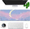 Desk Mat, Anime Moon City Night Scene Extended Gaming Mouse Pad, 31.5"x11.8" Big Mouse Pad for Home Office Work