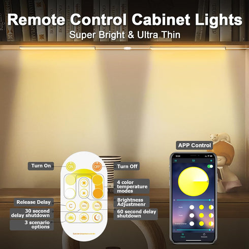 12 Inch 3 Closet, Home(2 Pack) Daymeet Under Cabinet Lights, Bright Ultra Thin LED Cabinet Lighting Under Cabinet Light