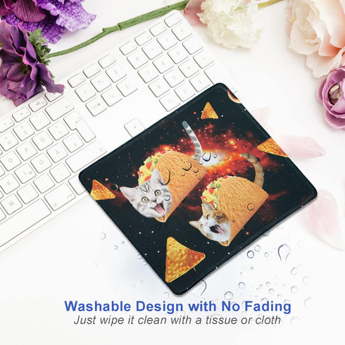 Small Mouse Pad for Kids, Funny Non-Slip Rubber Base Mousepad with Stitched Edge, Washable with Lycra Cloth