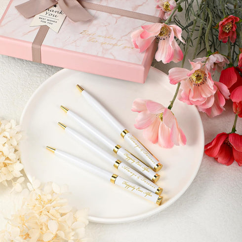Fumete Wedding Pens, Black Ink Twist Ballpoint Pens for Bridal Party, Always and Forever Sign Wedding Pens (12 Pcs)