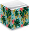 Tropical Sticky Note Cube, 2.75" Memo Block, Printed on 4 Sides, Boho Botanical Design