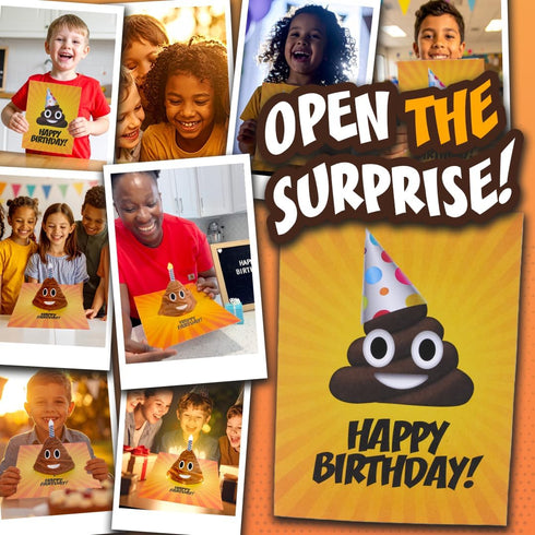 Farting Plush Pop Up Birthday Card - Musical Celebration Greeting, Plays Happy Birthday Music, Lights Up