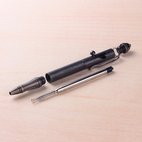 SMOOTHERPRO Solid Brass Bolt Action Pen with Tungsten Part Heavy Duty for Gift Business Office EDC Pocket Color Natural (BTA971)