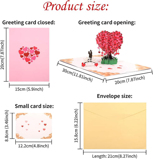 Sublaga 3D Valentine's Day Greeting Cards, Love Tree Paper Pop Up Greeting Card, Greeting Card, Spring Card Mother's