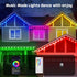 Vrribonx 50FT Lights,IP67 Permanent Outdoor RGB Waterproof Smart LED Eaves Lights with App/Remote Control,for Christmas