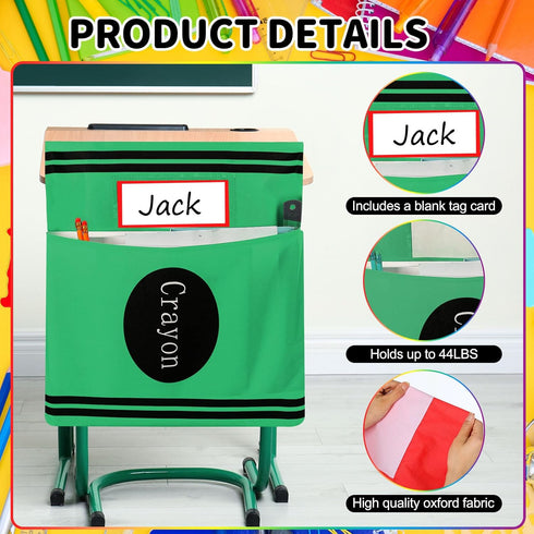 Sunnymove 12 Pack 18.5'' 19'' Back to School Chair Pockets Crayon Classroom Decor x Chair Pockets for Classroom Crayon