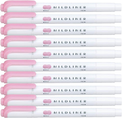 Highlighter Pen Markers, Mild Pink (WKT7-MP), Pack of 10