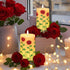 6 3D Decor((2Pcs, D3H6.5) Eldnacele Rose Flameless Candles with Hour Timer, Battery Operated Hand Painted Wick