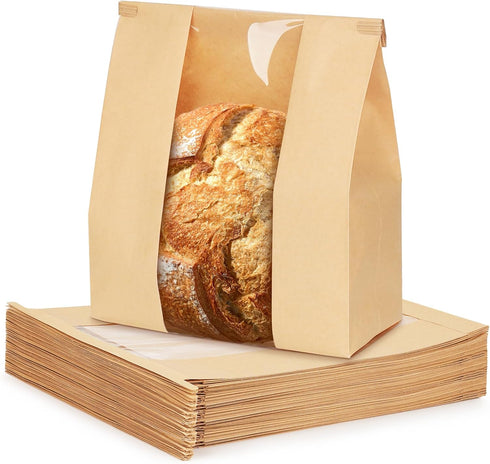 Foranda 100 Pack Small Paper Bread Bags for Homemade Bread, 7x311 Inches Resealable
