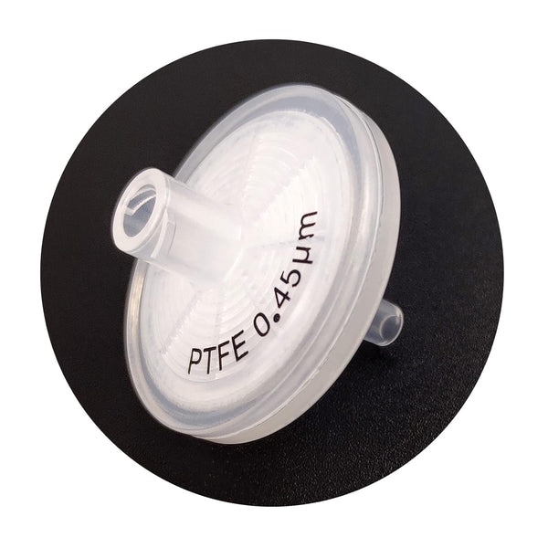 100Pcs PTFE Syringe Filter, 25mm Diameter, 0.45µm Pore Size, Hydrophobic