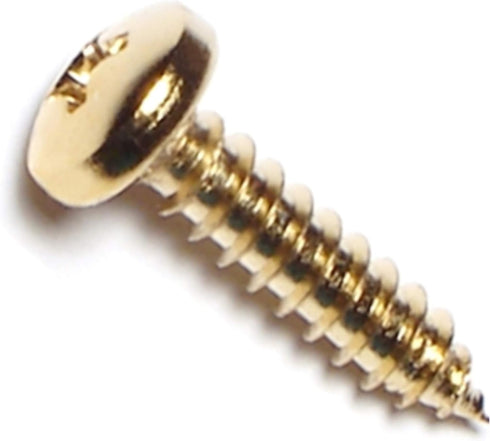 Phillips Pan Sheet Metal Screws 10 x 3/4, Piece-40, Brass 014973127466