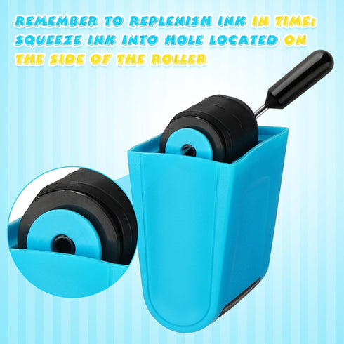 Teling 3 Pcs Dashed Handwriting Line Practice Roller Stamp - Self Inking for Teachers & Kids