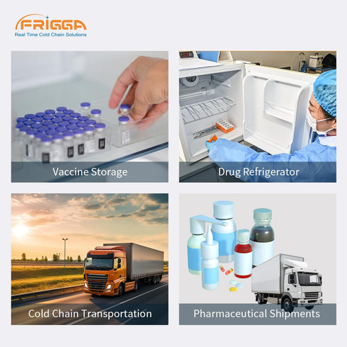 Frigga Smart Tag Near-Real-Time Temperature Logger, Single Use Smart App Control for Pharmacy Cold Chain