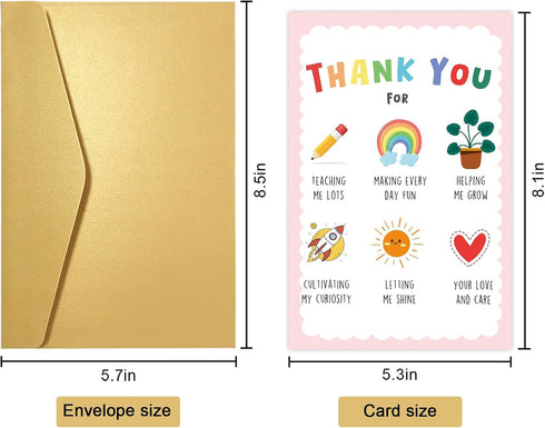 Obbyidk Cute Teacher Thank You Card from Kid Student, Funny Appreciation Card for Nursery Teacher, Preschool Teachers