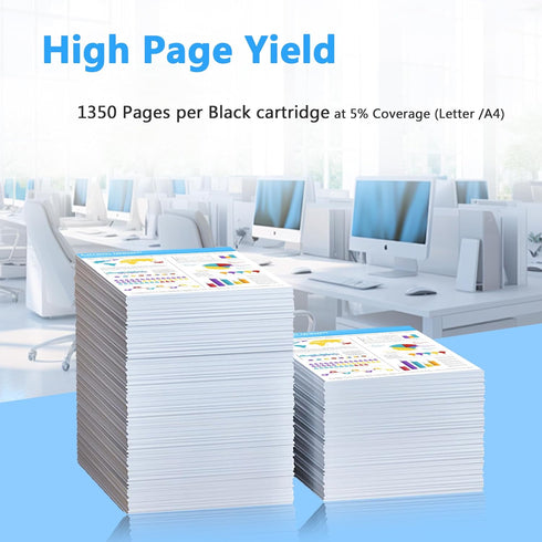 LCL Compatible Black Toner Cartridges 206A W2110A 206X W2110X for HP Color Laserjet Pro M255 Series (1-Pack)