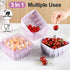 3-in-1 1 Berry Basket, Berry Keeper Box, Quart Vented Plastic Berry Containers for Fridge, Fruit Colander