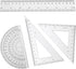 QfwdfcTrenz 4 Pcs Transparent Plastic Ruler Kit, Math Geometry Set with 8 Inch