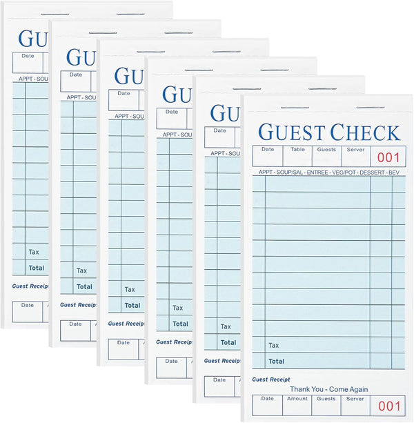 XKDOUS 6 Pack Light Blue Server Books, Server Note Pads, Guest Check