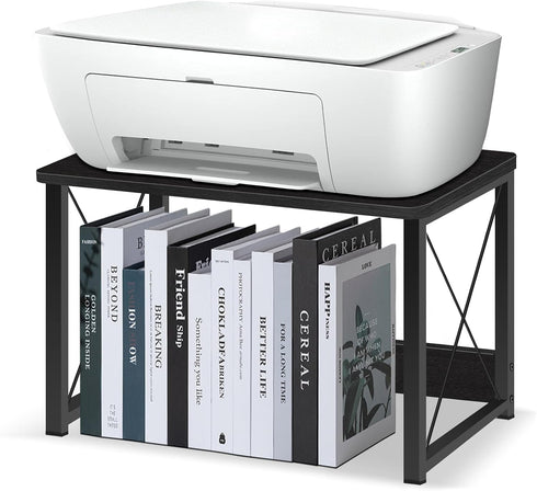ELITEROO Desktop Printer Stand With Storage, Table Stand Small Desk Shelves Organizer for